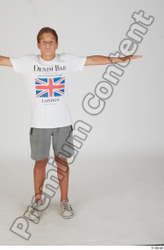 Whole Body Man T poses White Sports Slim Standing Street photo references